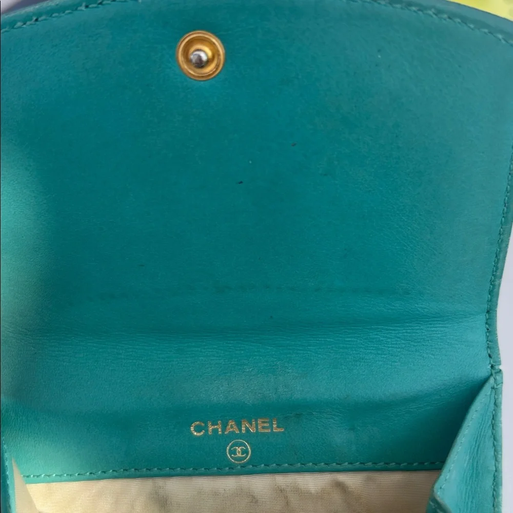 CHANEL Aqua Leather Compact Wallet 3